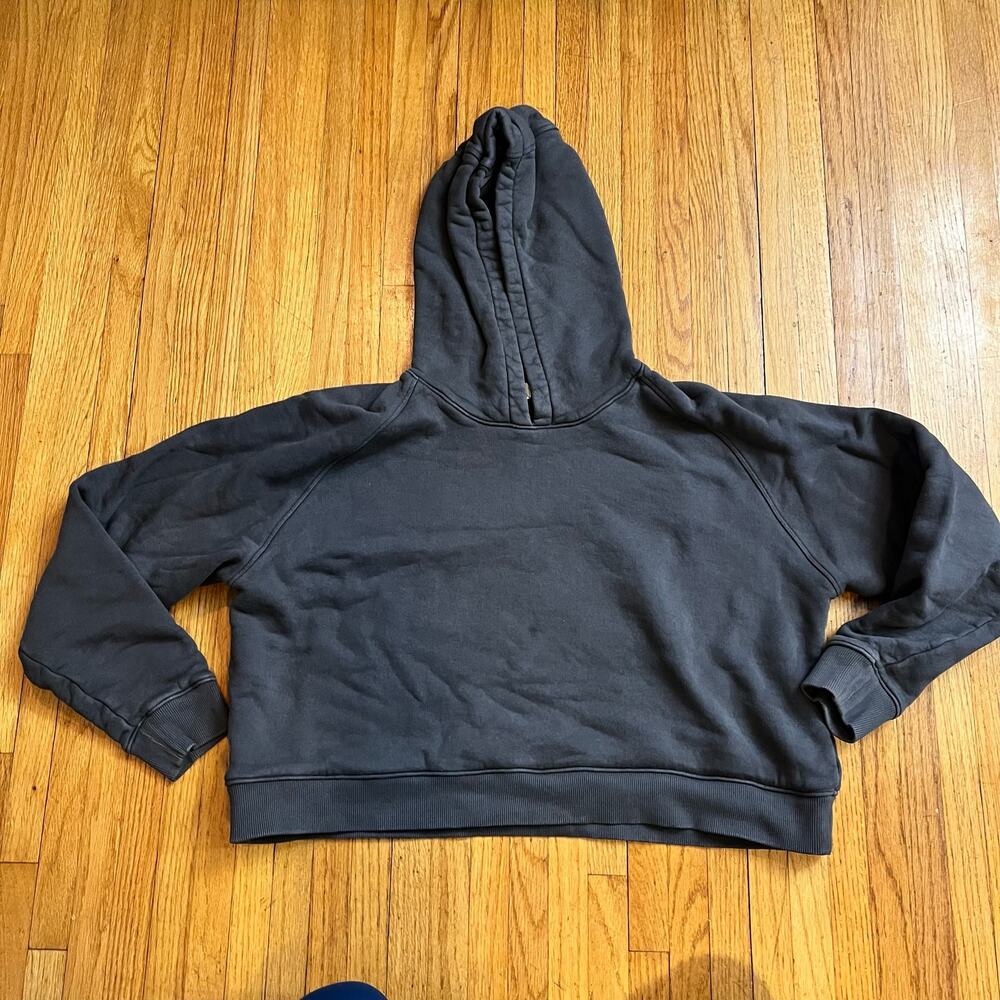 Outdoor Voices Hoodie Womens XL Gray Sweatshirt Crop Heavyweight Pullover
